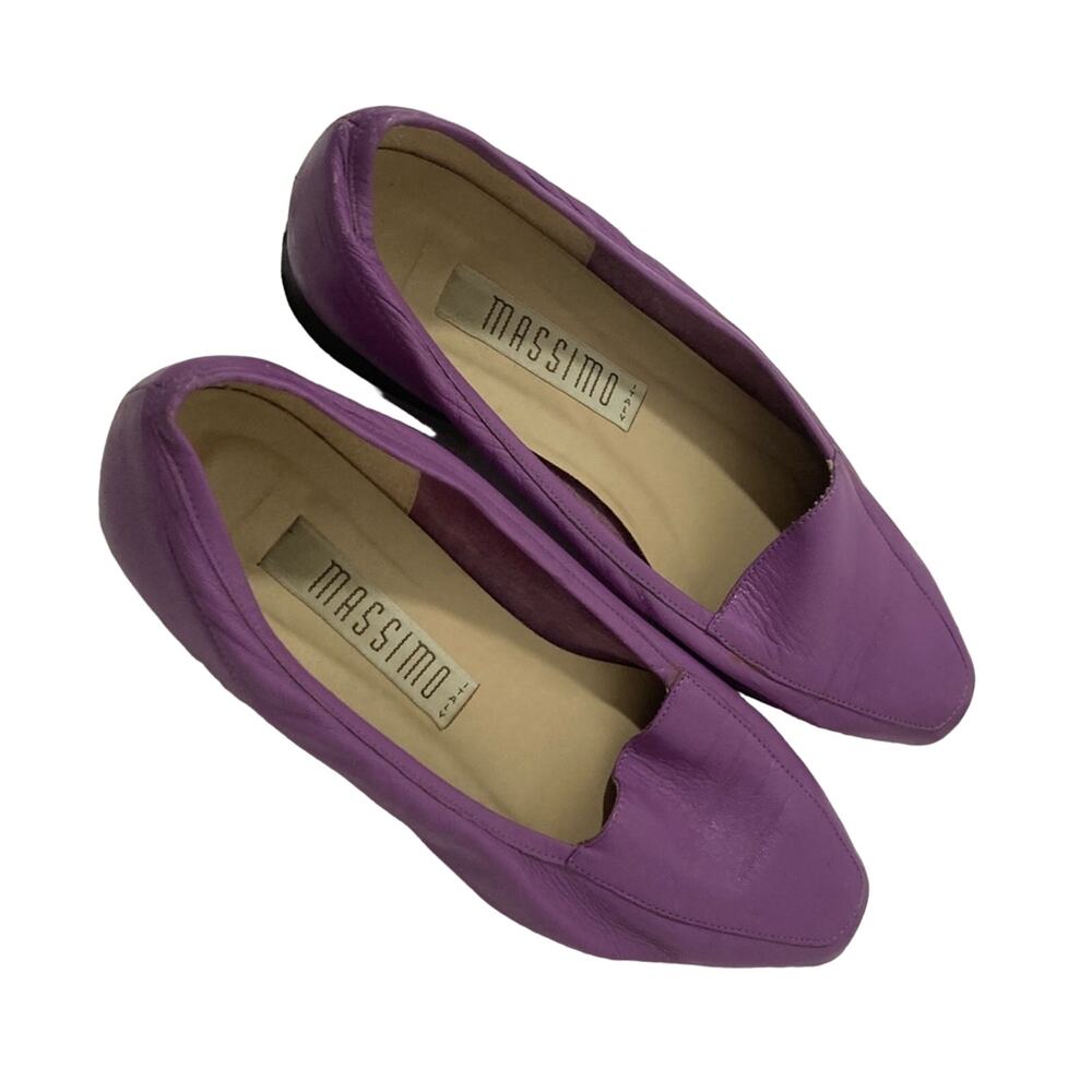 Massimo vintage leather ballet flats loafers made in Italy size 9M career dressy